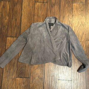 BCBG grey suede jacket L